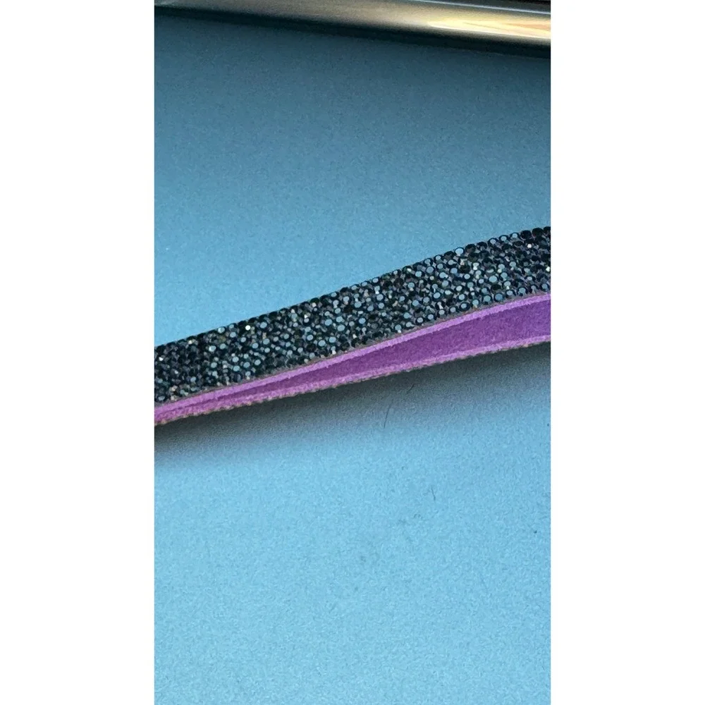 Erin Name Rhinestone Keychain Black Purple Crystal Wristlet‎ Strap  Ring